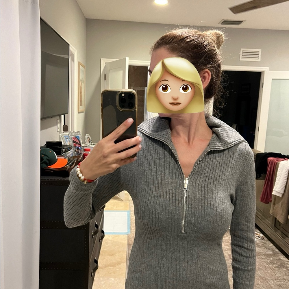 Zara Gray Turtleneck Sweater Bodysuit - Picture 3 of 9